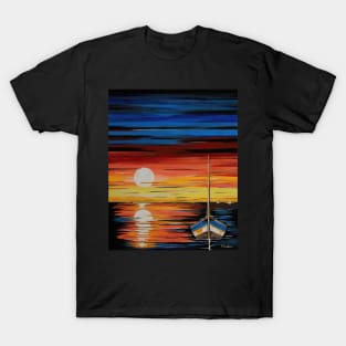 MOONLIGHT  Reflections Seascape Painting T-Shirt